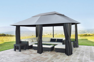 Metalna tenda gazebo BELIZE - siva 
