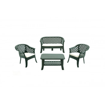 Bastenski set - sto + 2 stolice + dvosed - zeleni VERANDA 