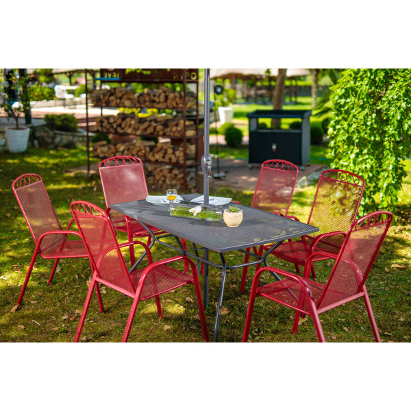 Sto metalni MELFI 1500x900x740mm -sivi