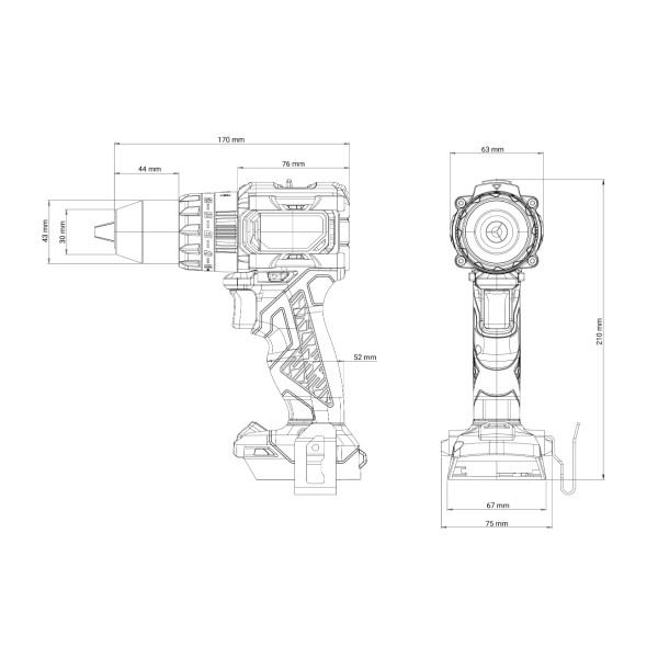 FUSE akumulatorska brushless udarna bušilica Villager VLP 5121 - 2BCB 