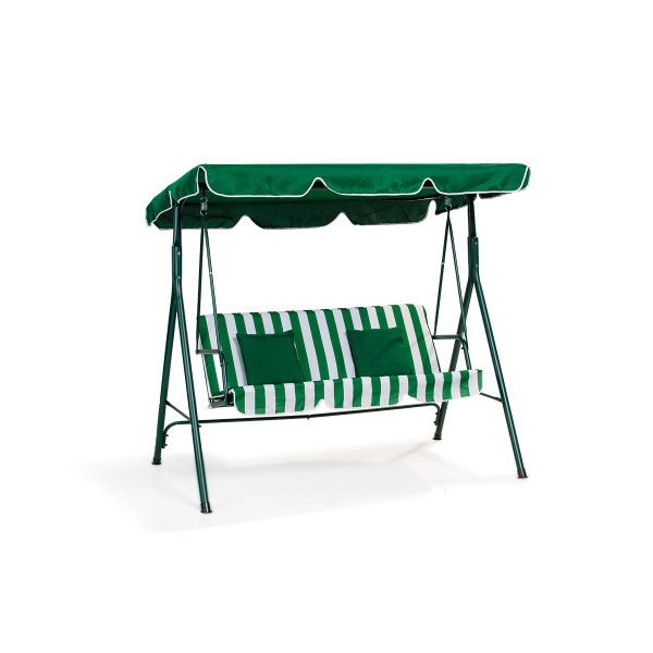 Mykonos ljuljaška zeleno-bela sa jastucima 