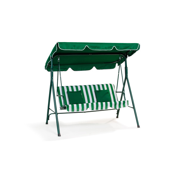 Mykonos ljuljaška zeleno-bela sa jastucima 