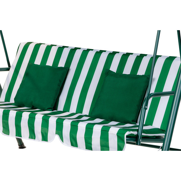 Mykonos ljuljaška zeleno-bela sa jastucima 