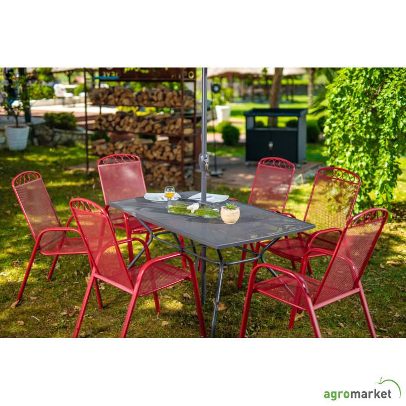 Sto metalni MELFI 1500x900x740mm -sivi