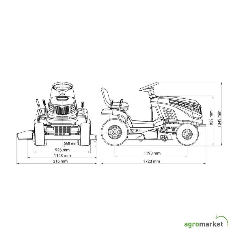 Traktor kosačica AGM LTM 108-22 