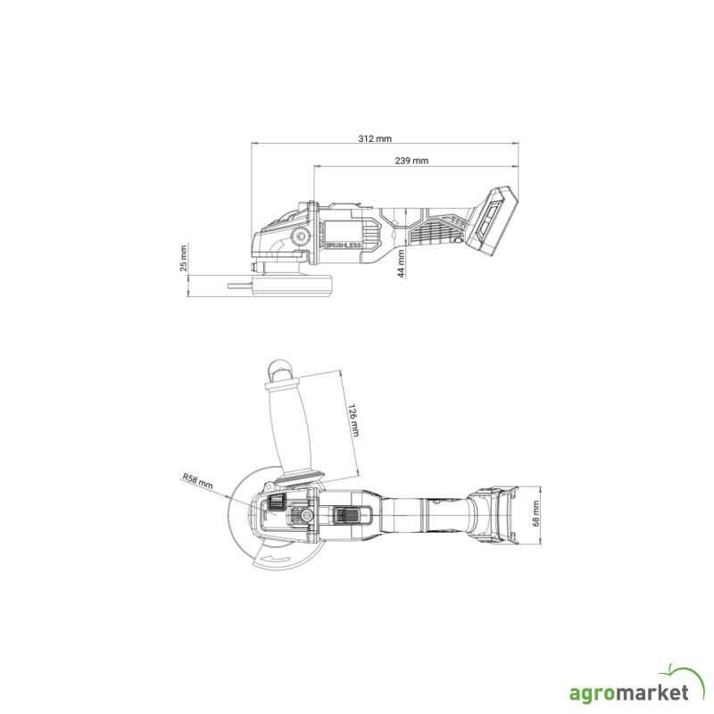 FUSE akumulatorska brushless ugaona brusilica Villager VLP 4420 