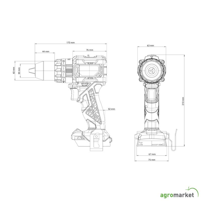 FUSE akumulatorska brushless udarna bušilica Villager VLP 5121 - 2BCB 