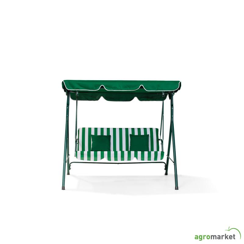 Mykonos ljuljaška zeleno-bela sa jastucima 