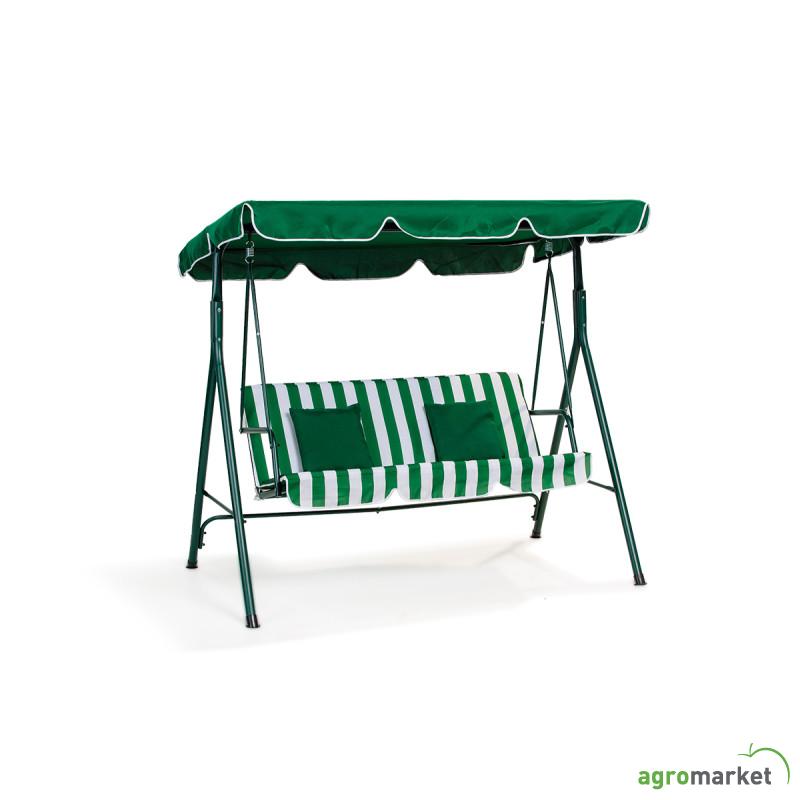 Mykonos ljuljaška zeleno-bela sa jastucima 