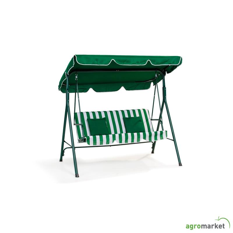 Mykonos ljuljaška zeleno-bela sa jastucima 