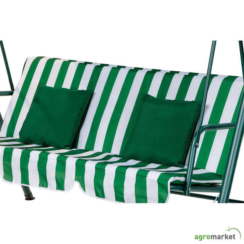 Mykonos ljuljaška zeleno-bela sa jastucima 