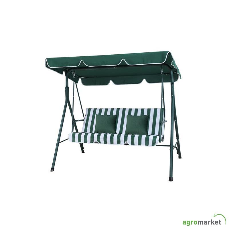 Mykonos ljuljaška zeleno-bela sa jastucima 